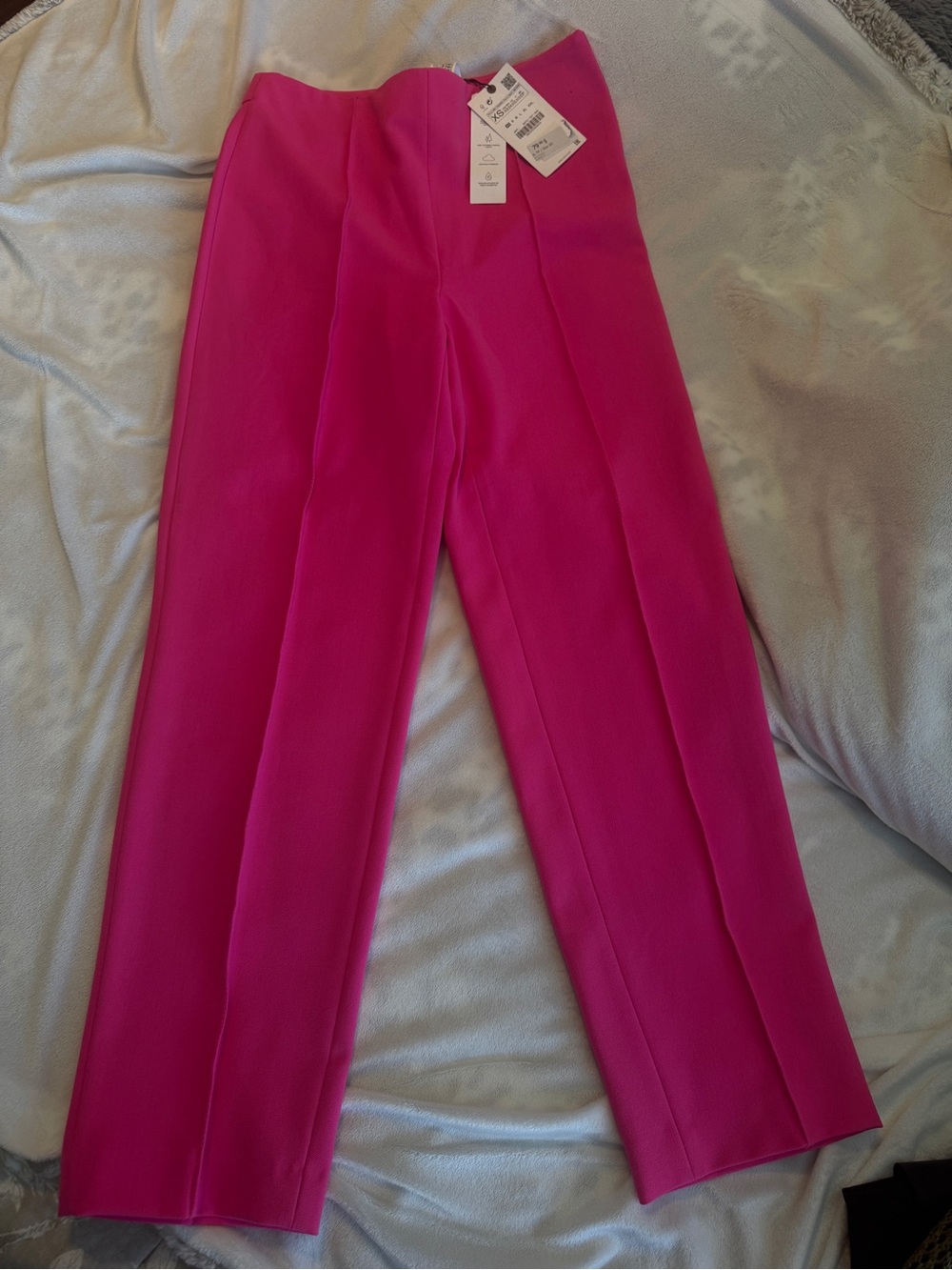 Zara Hot Pink High-Waist Tailored Pants